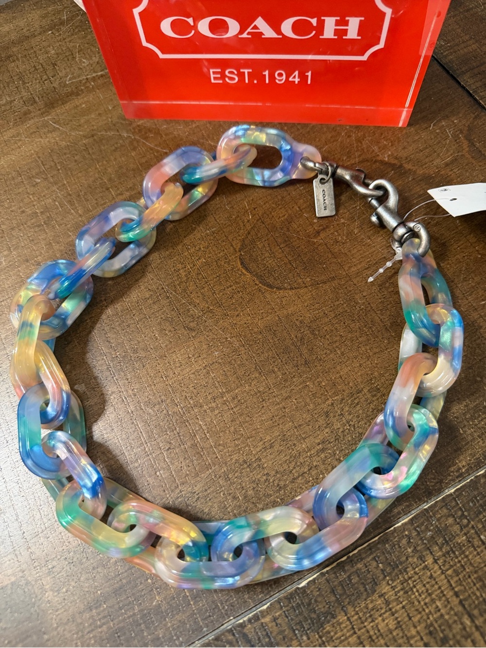 Coach Multicolor Chain Link Resin Strap (NWT)